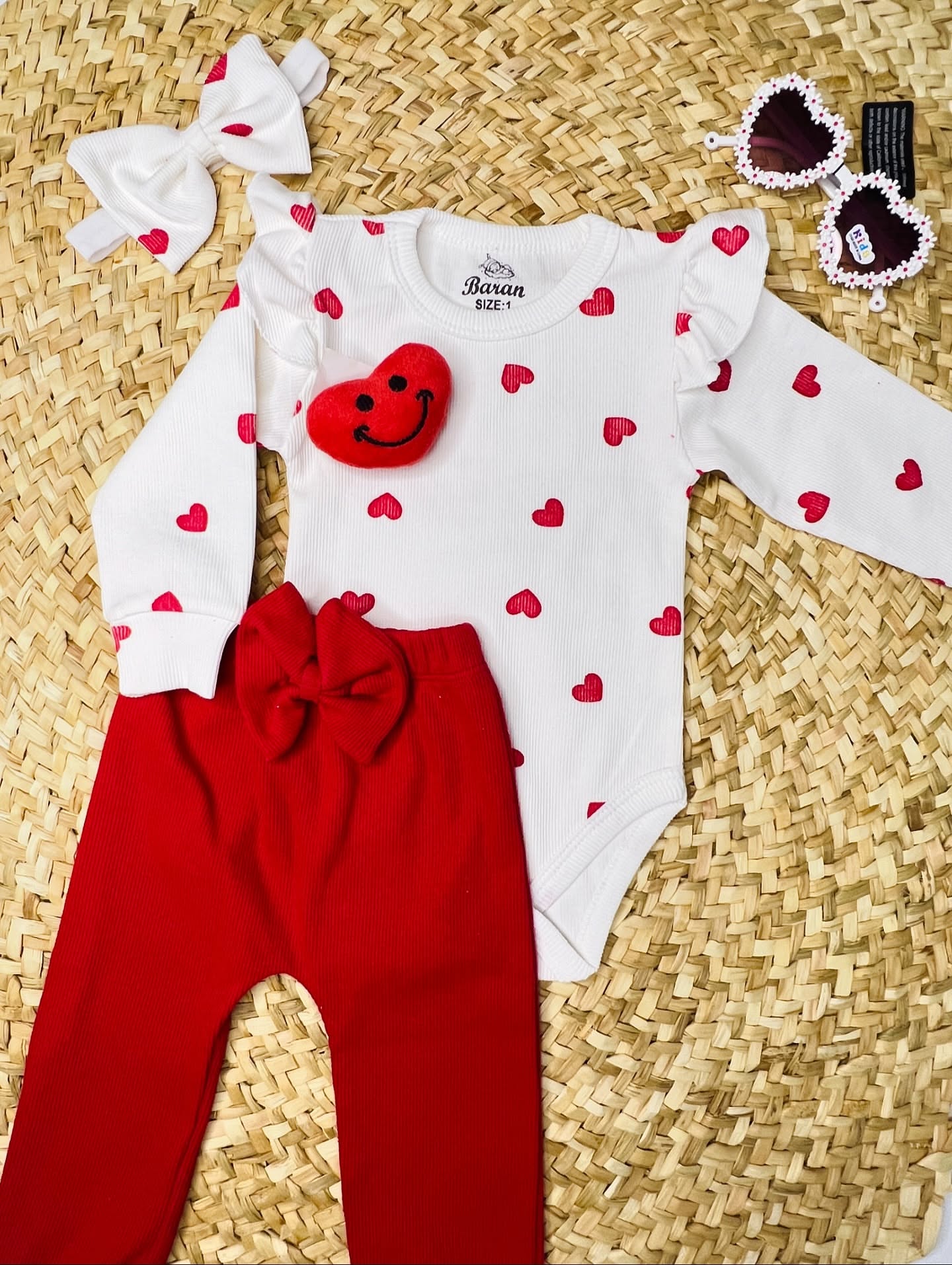 ست لباس بادی و شلوار دخترانه بچه‌گانه سایز بدو تولد تا دو سال